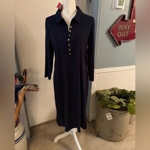 Lilly Pulitzer True Navy 3/4 Sleeve Knee Length Dress
